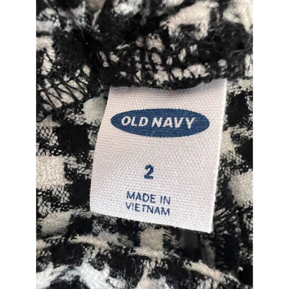 Old Navy Women's Pull On Crop Pants Black White Houndstooth Size 2 - Picture 4 of 11